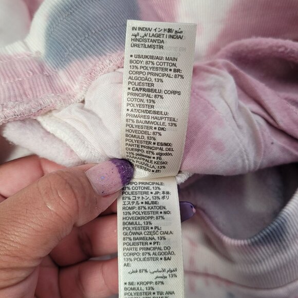 Goodthreads Women's Heritage Fleece Basic Lilac Tie-Dye Jogger Pants XX-Large - Picture 9 of 13